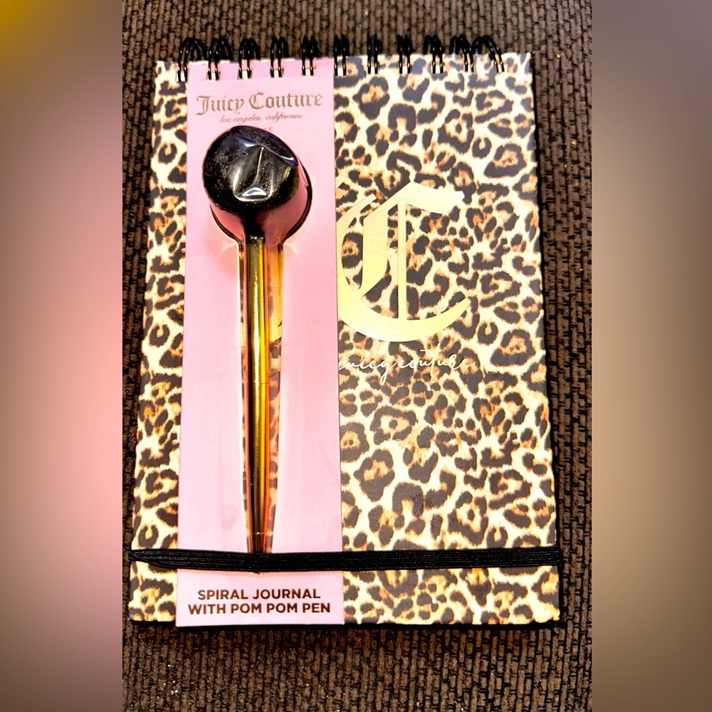 Juicy Couture Leopard Print Journal with Black Pen